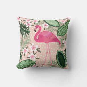 Flamingo, palm trees, kitchen design cushion