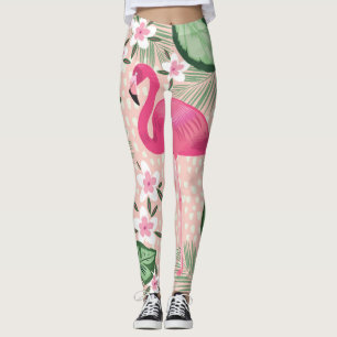 Flamingo, palm trees, kitchen design leggings
