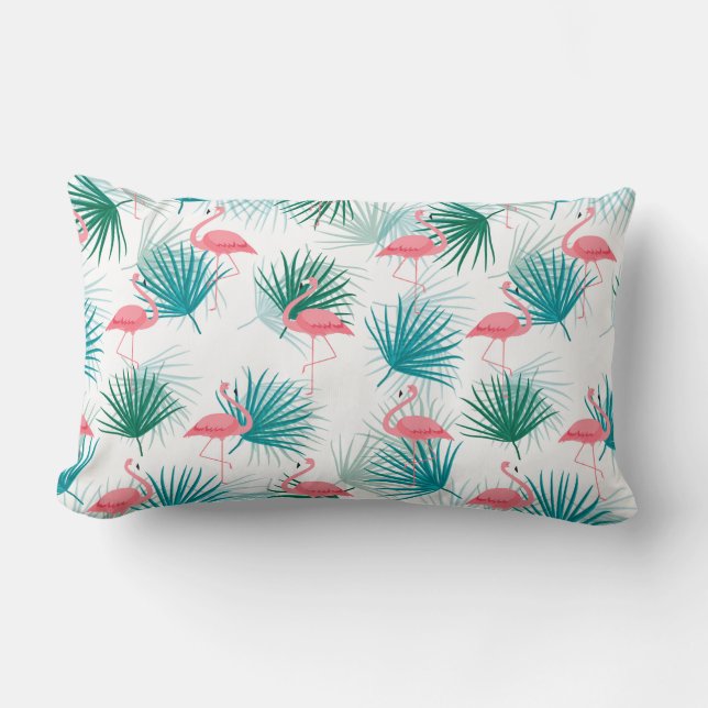 Flamingo Palms Throw Pillow (Front)