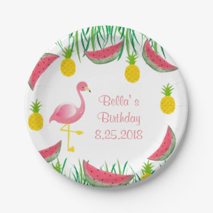 Flamingo Paper Plates