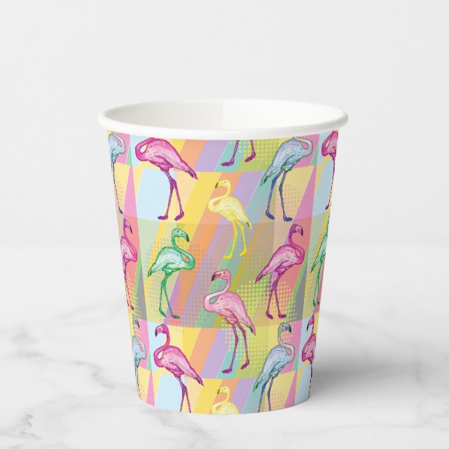 Flamingo Parade Paper Cups (Left)