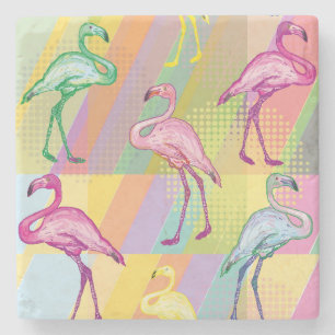 Flamingo Parade Stone Coaster