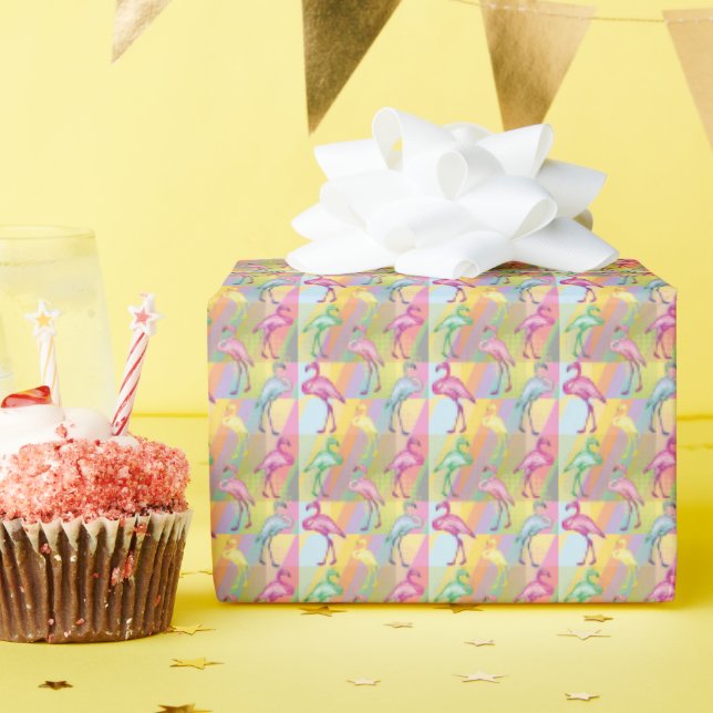 Flamingo Parade Wrapping Paper (Birthday Party)