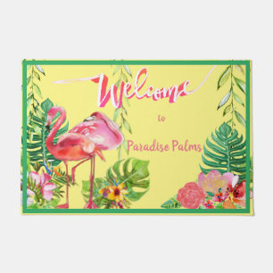 Flamingo Paradise Beach House Doormat
