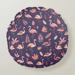 Flamingo Paradise Pattern Round Cushion