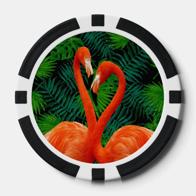 Flamingo Paradise Poker Chips, Black Chips (Front)