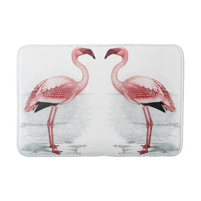 FLAMINGO PARK 2 Pink Flamingos Bath Mat (Front)