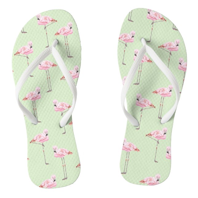 FLAMINGO PARK MINT Slim Strap FlipFlops Thongs (Footbed)