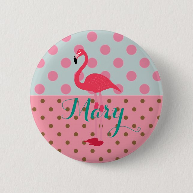 Flamingo Party Button For Celebration (Front)