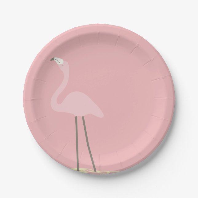 Flamingo Party Paper Plates (Front)