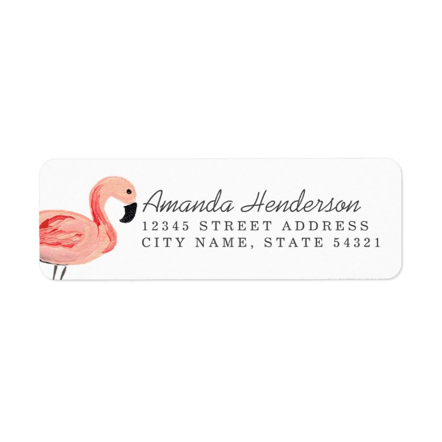 Flamingo Party Return Address Label (Front)