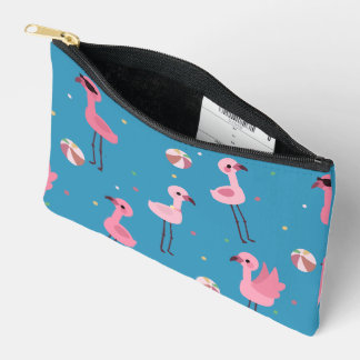 Flamingo Party (Sky Blue) Accessory Pouch