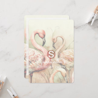 Flamingo Party Theme, Custom Invitation