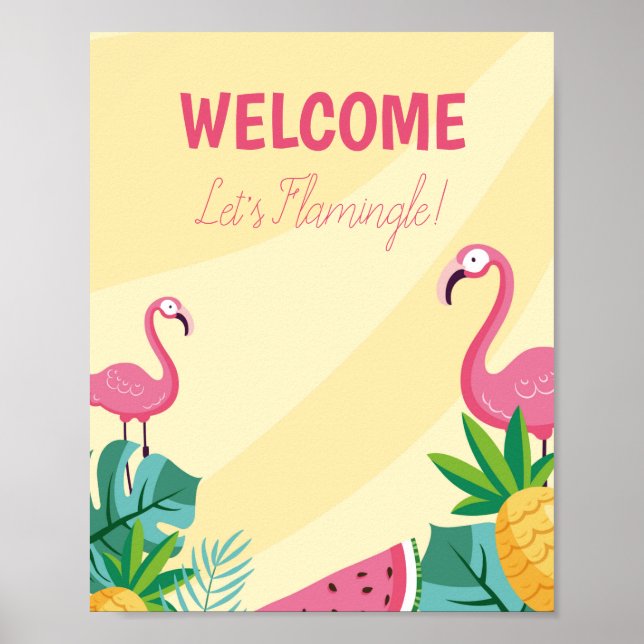 Flamingo Party - Welcome Sign/Banner/Poster Poster (Front)