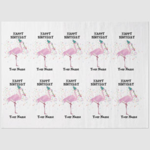 Flamingo Partying - Animals at Birthday Party  Tissue Paper