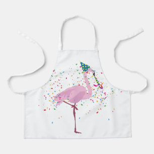 Flamingo Partying - Animals Having a Party Apron