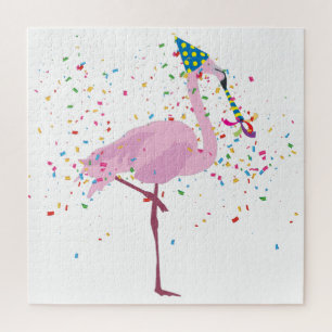 Flamingo Partying - Animals Having a Party Jigsaw Puzzle