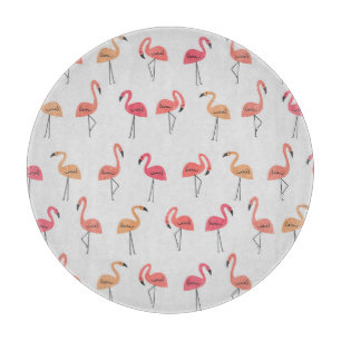 Flamingo Pattern Background Tropical Design Cutting Board