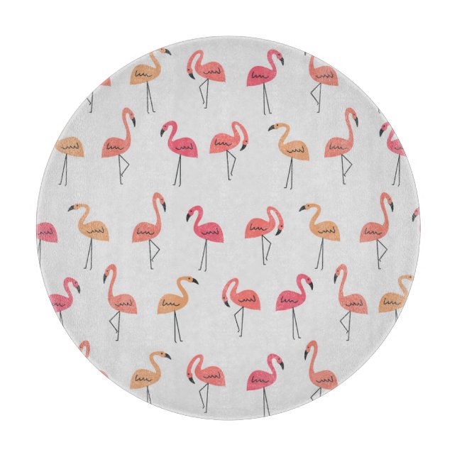 Flamingo Pattern Background Tropical Design Cutting Board (Front)