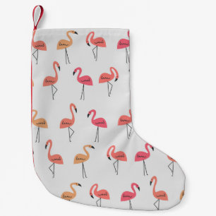 Flamingo Pattern Background Tropical Design Small Christmas Stocking