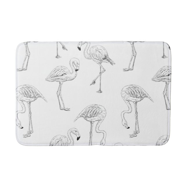 Flamingo pattern bath mat (Front)