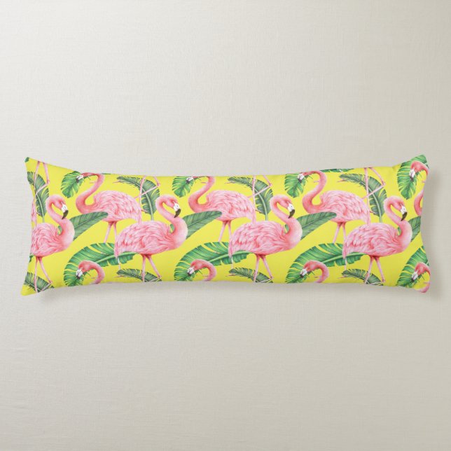 Flamingo Pattern Body Pillow (Front)