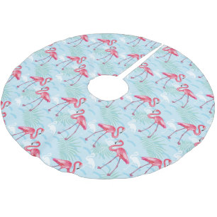 Flamingo Pattern Brushed Polyester Tree Skirt
