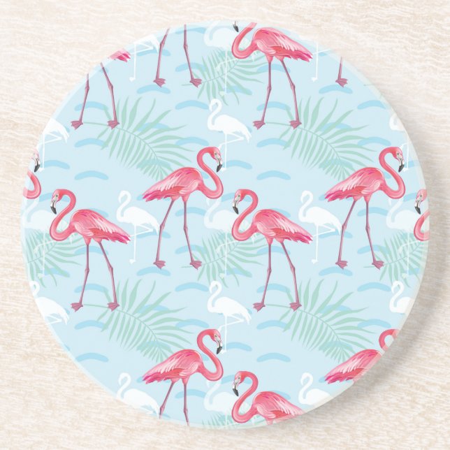 Flamingo Pattern Coaster (Front)