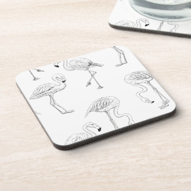Flamingo pattern coaster (Left Side)