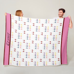 Flamingo Pattern Colourful Fleece Blanket