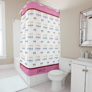 Flamingo Pattern Colourful Shower Curtain
