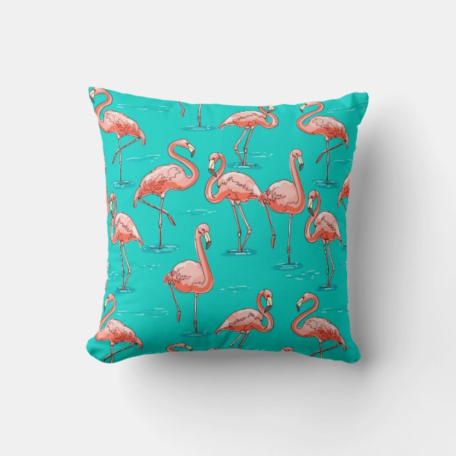 Flamingo pattern cushion (Front)