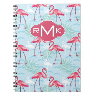 Flamingo Pattern Monogram Notebook
