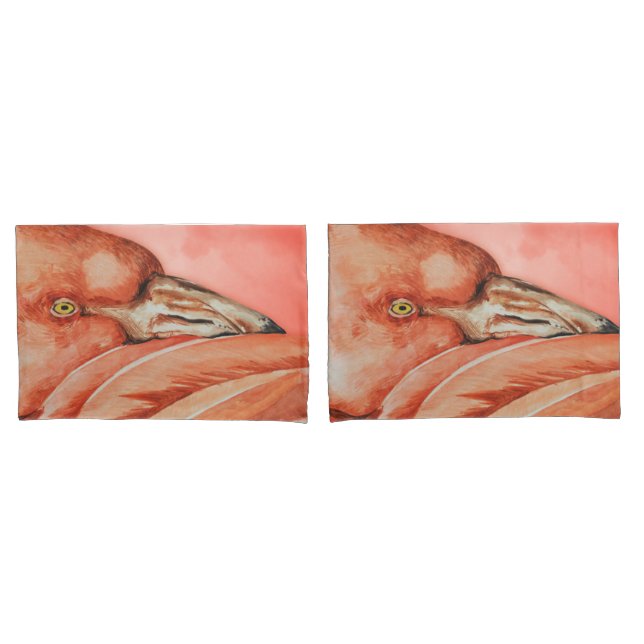 Flamingo Pattern Pillowcase (Front-Set)