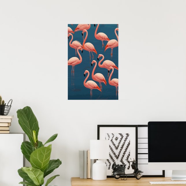 Flamingo Pattern Poster (Home Office)