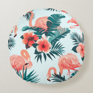 Flamingo Pattern Round Cushion