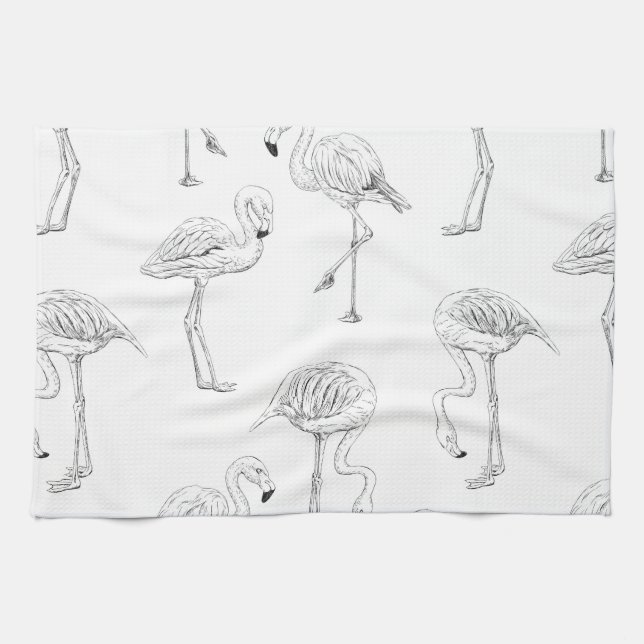 Flamingo pattern tea towel (Horizontal)