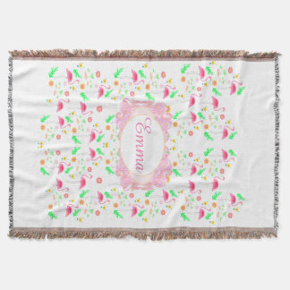 flamingo pattern throw blanket