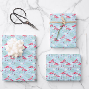 Flamingo Pattern Wrapping Paper Sheet