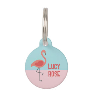 flamingo pet tag