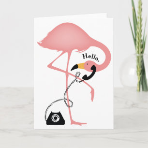 Flamingo Phonecall Greeting Card