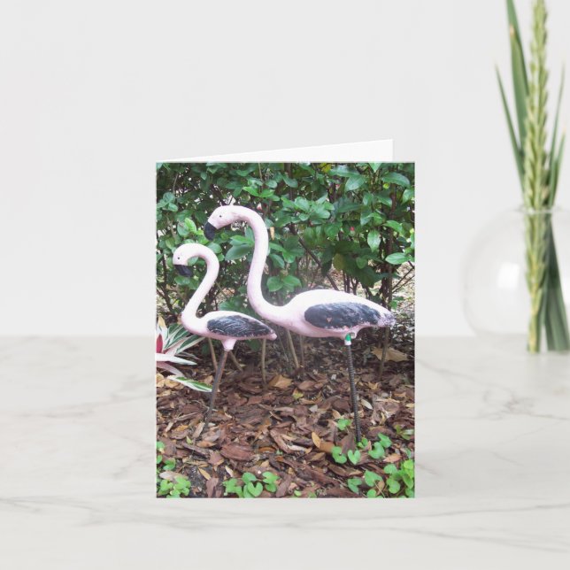 Flamingo Photo Folded Note Card (Front)