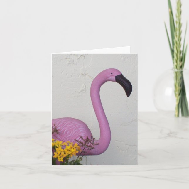 Flamingo Photo Folded Note Card (Front)