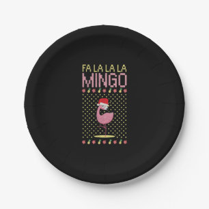 Flamingo pink beak gift Christmas Paper Plate