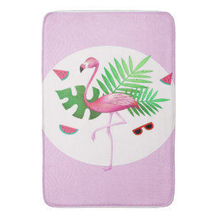 Flamingo Pink Bird Watermelon   Flamingo Lovers Bath Mat