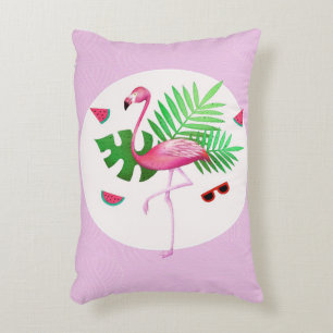 Flamingo Pink Bird Watermelon   Flamingo Lovers Decorative Cushion