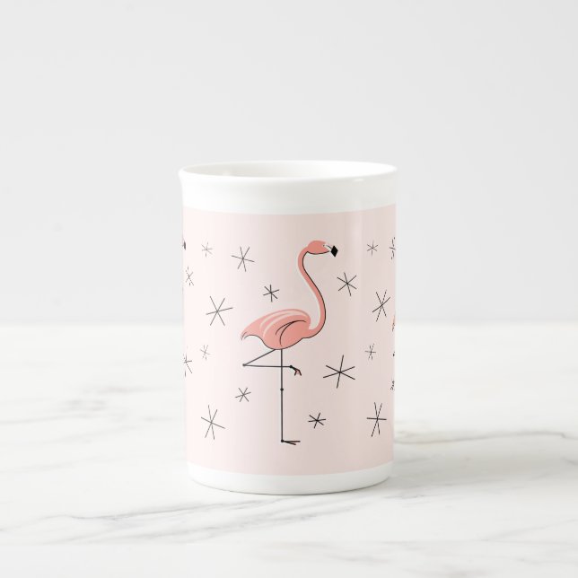 Flamingo Pink bone china mug (Front)