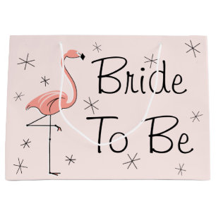 Flamingo Pink 'Bride to Be!' gift bag large
