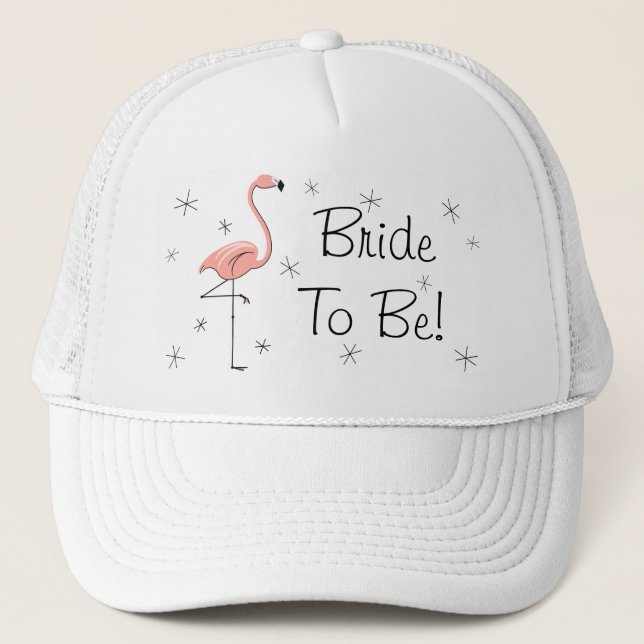 Flamingo Pink 'Bride To Be!' Trucker hat (Front)