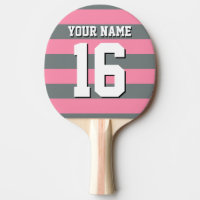 Flamingo Pink Charcoal Team Jersey Preppy Stripe